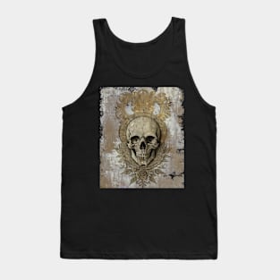 Vintage distressed textured skull design! Tank Top